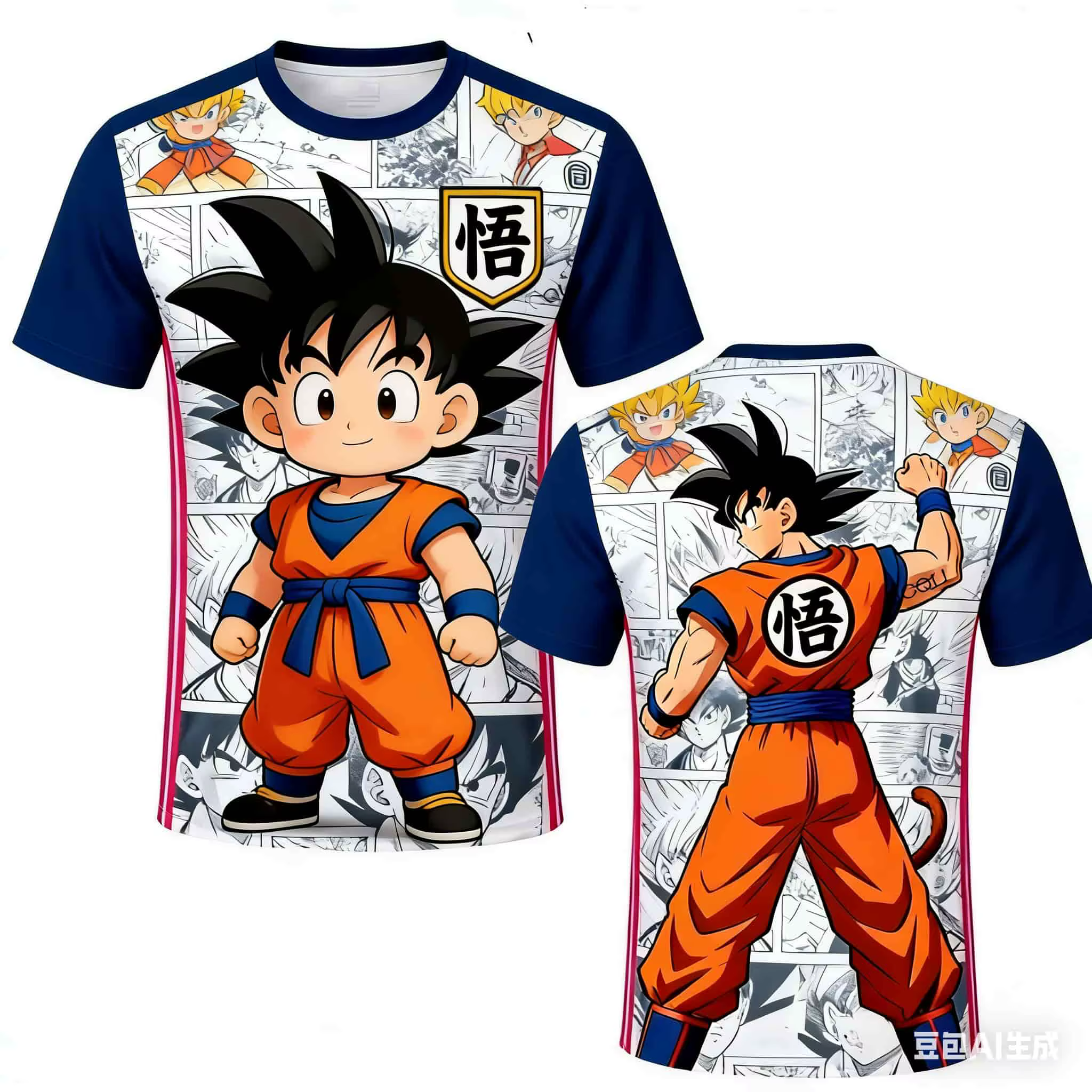 T-shirt graphique DBZ Chibi & Goku musclé