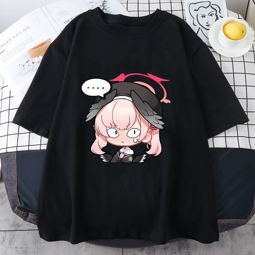 Bleu archives Koharu chemises 100% coton t-shirts occasionnels Kawaii personnage Anime T-shirt Manga graphique