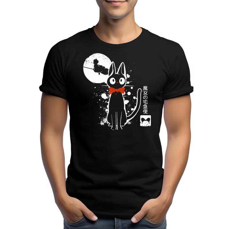 T-shirt Kiki Cat encré