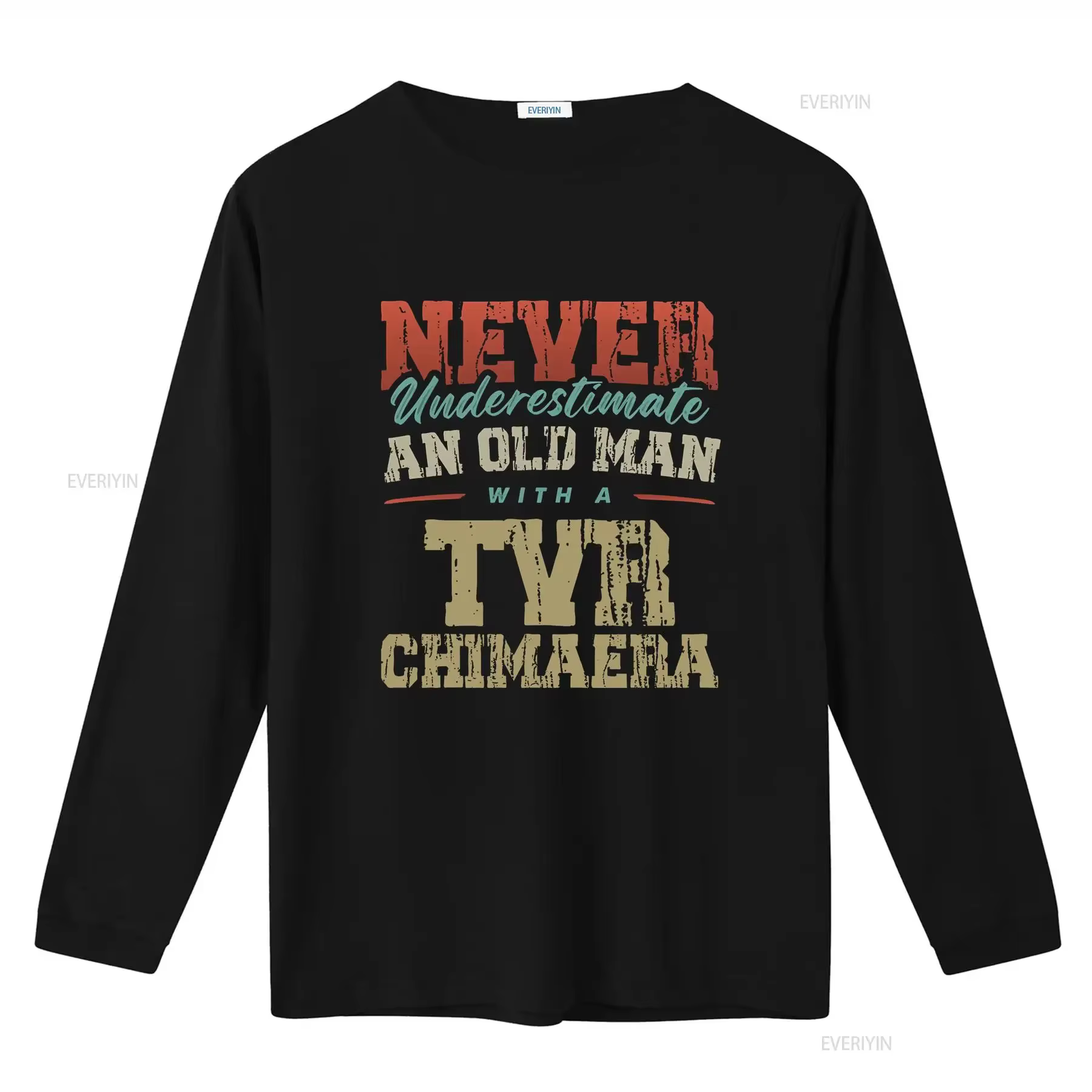 T-shirt drôle « N'underestimatez jamais un vieil homme avec une TVR Chimaera »