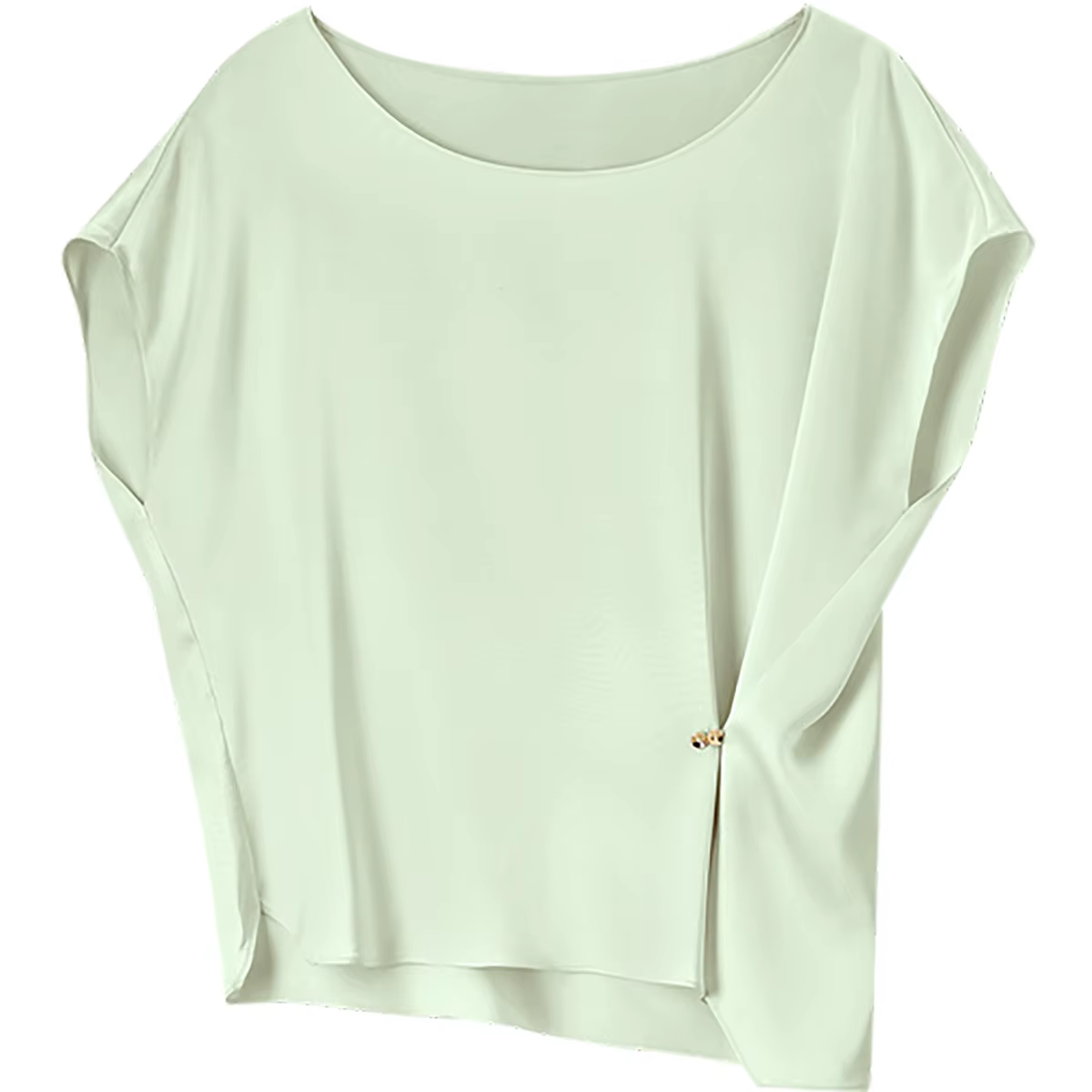 Chemisier en Chiffon à Manches Chauve-Souris SENTUBILA pour Femme 2026 – Couleur Unie Irrégulière