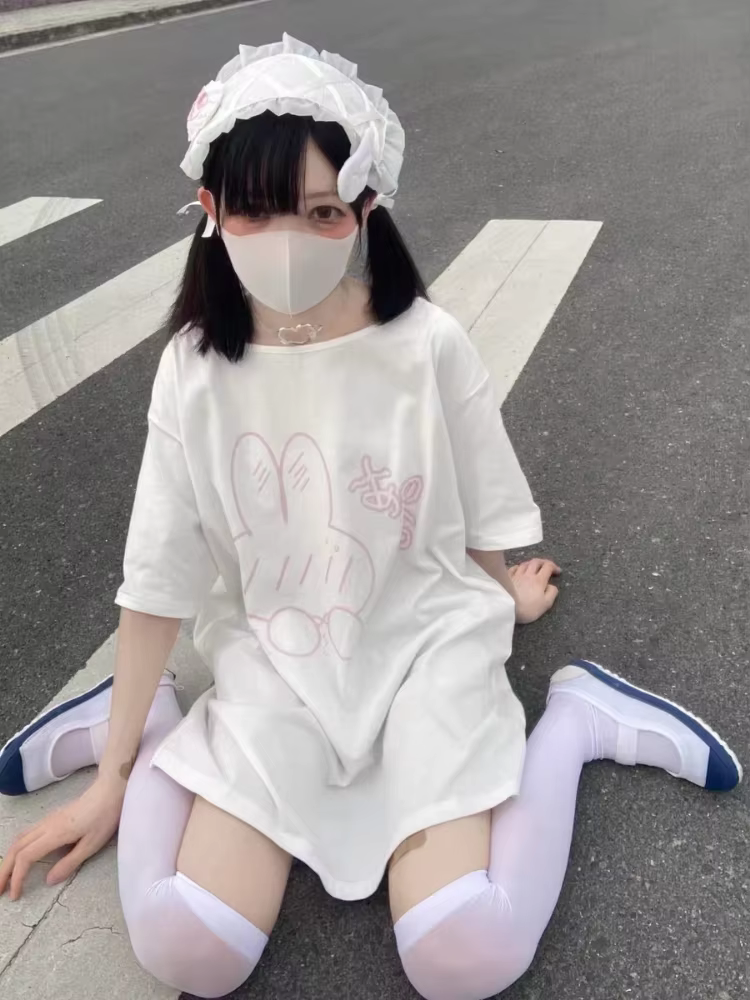 T-shirt imprimé dessin animé Kawaii pour femmes
