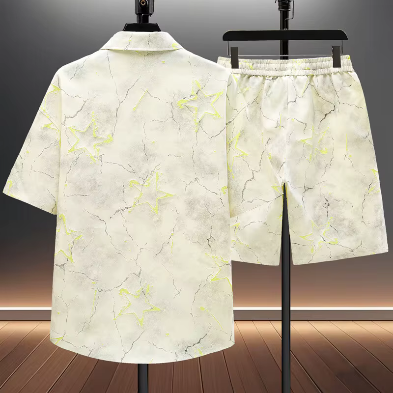 Chemises + shorts 2025 vêtements de sport d'été mode homme manches courtes imprimé ensembles