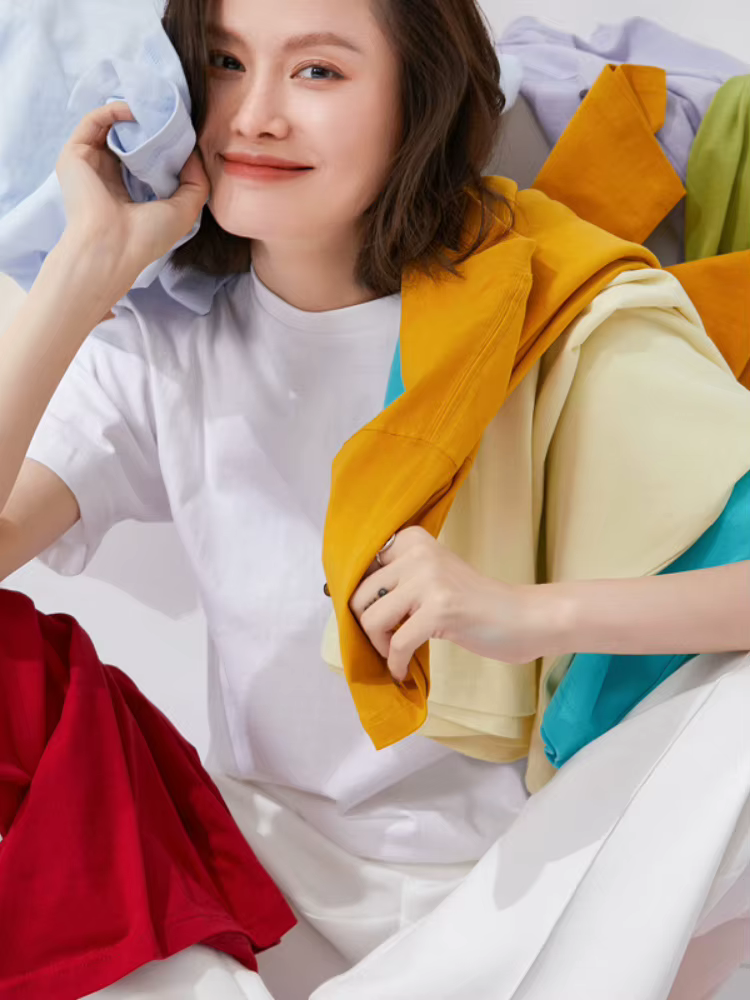 T-shirts femmes 2025 été à manches courtes coton solide décontracté