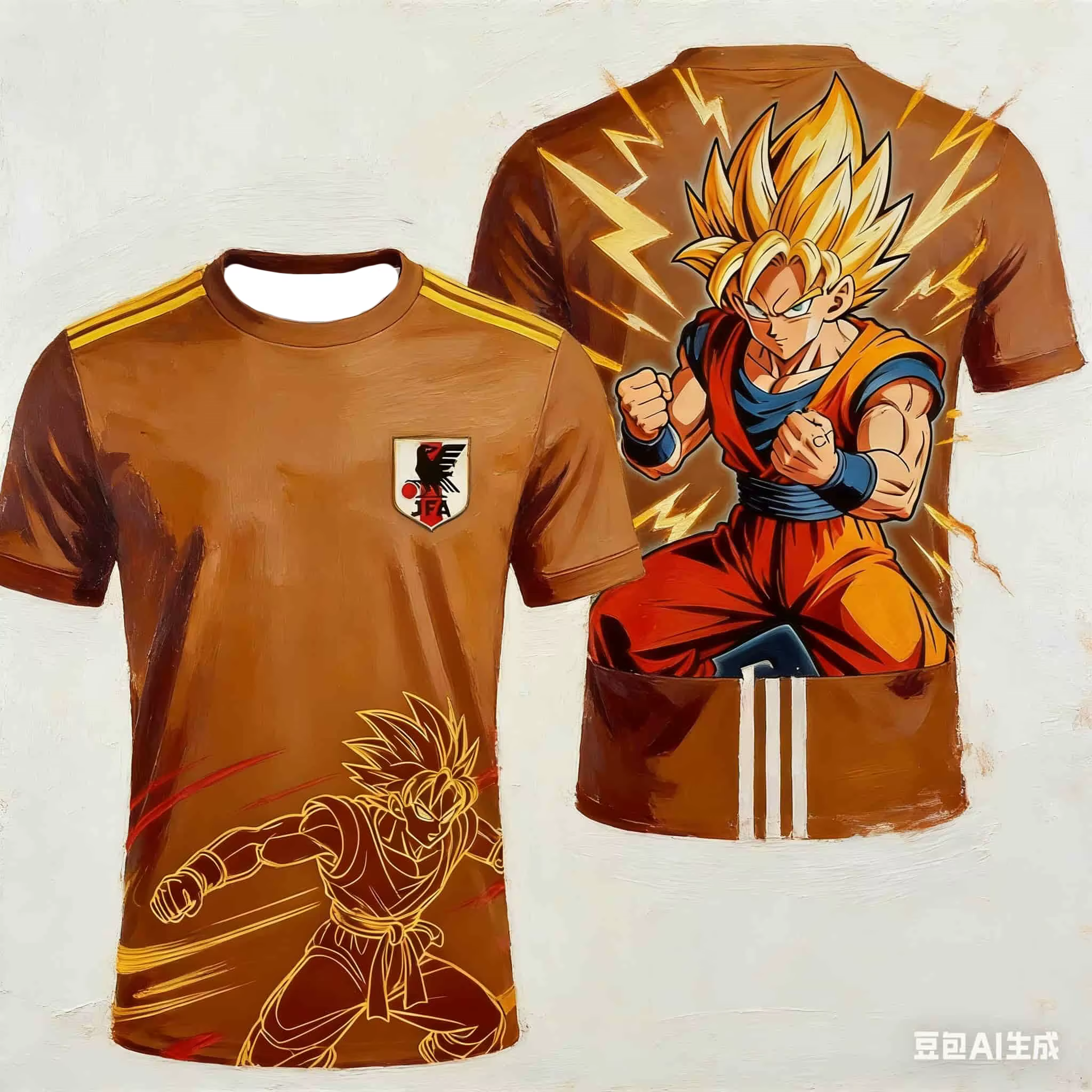 T-shirt graphique DBZ Chibi & Goku musclé