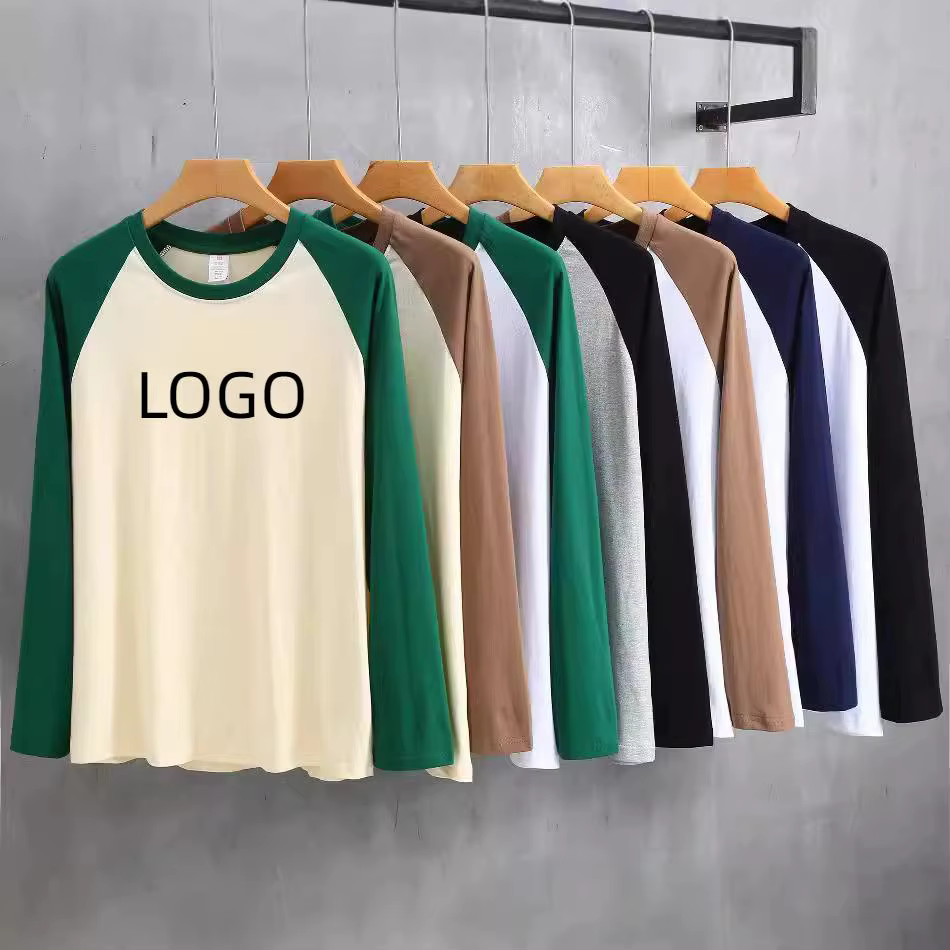 T-shirt à manches longues en pur coton pour hommes et femmes