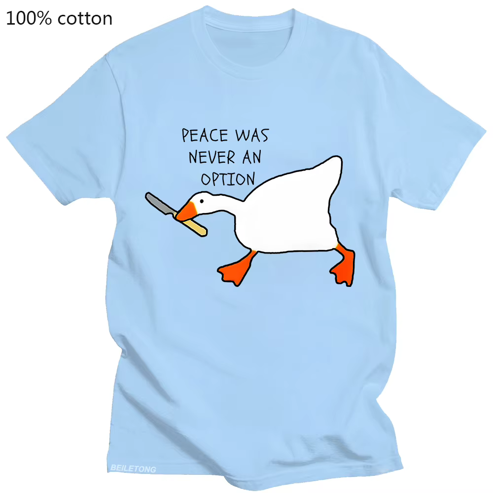 Jeux d'oie sans titre la paix n'était jamais une Option T-Shirt 100% coton à manches courtes été chemises décontractées drôles vêtements graphiques t-shirts