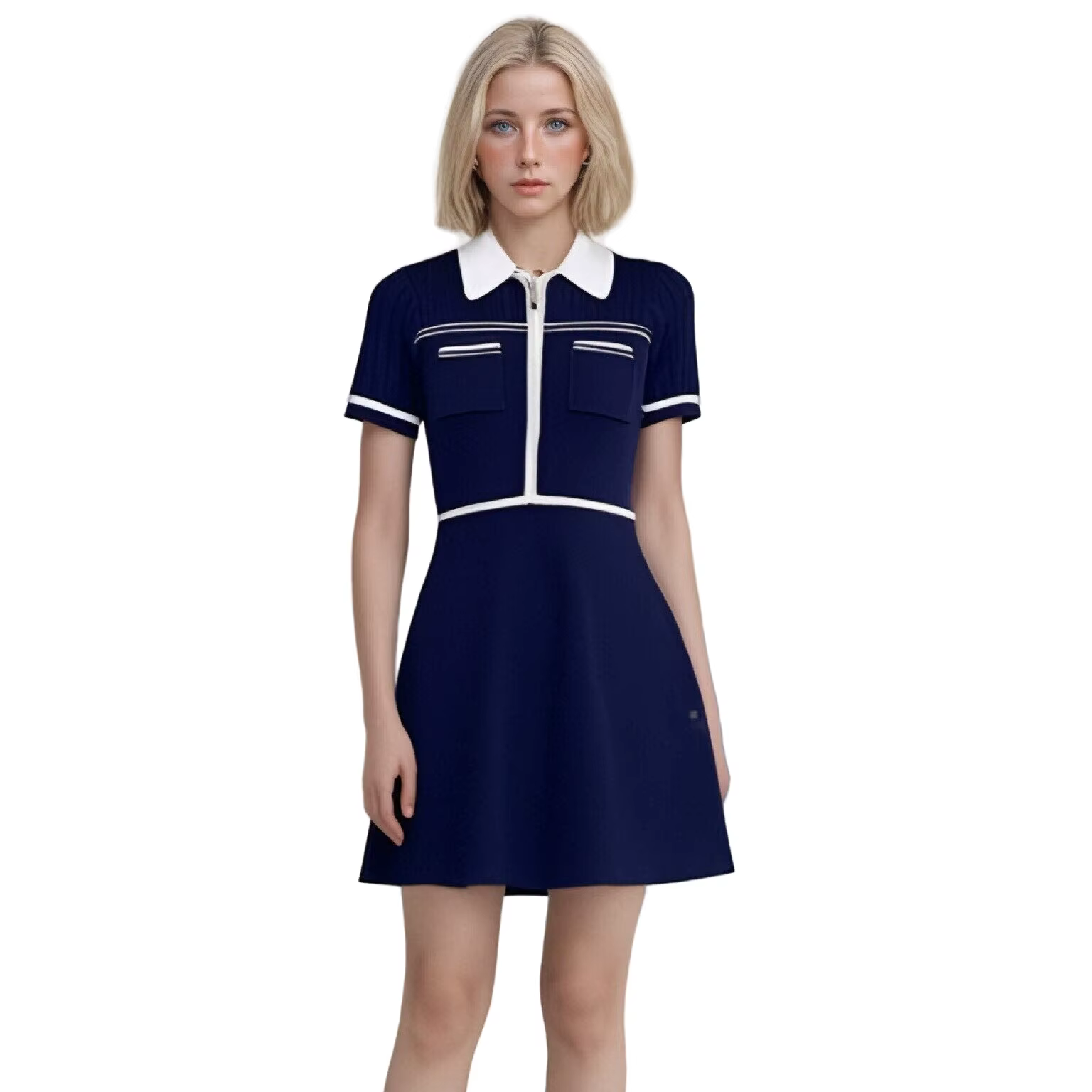 Robe polo à manches courtes pour femmes