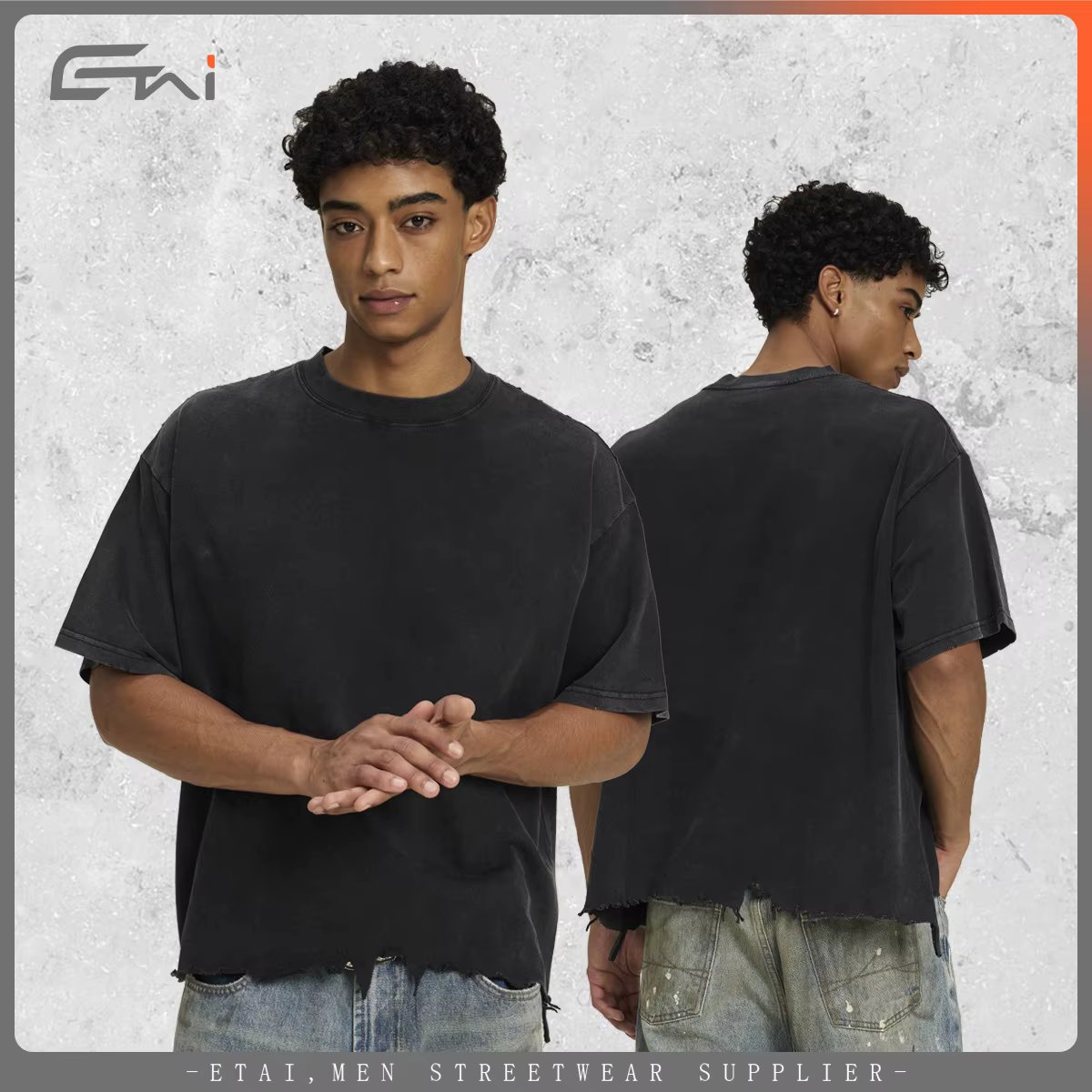 T-shirt vintage en coton de haute qualité pour homme