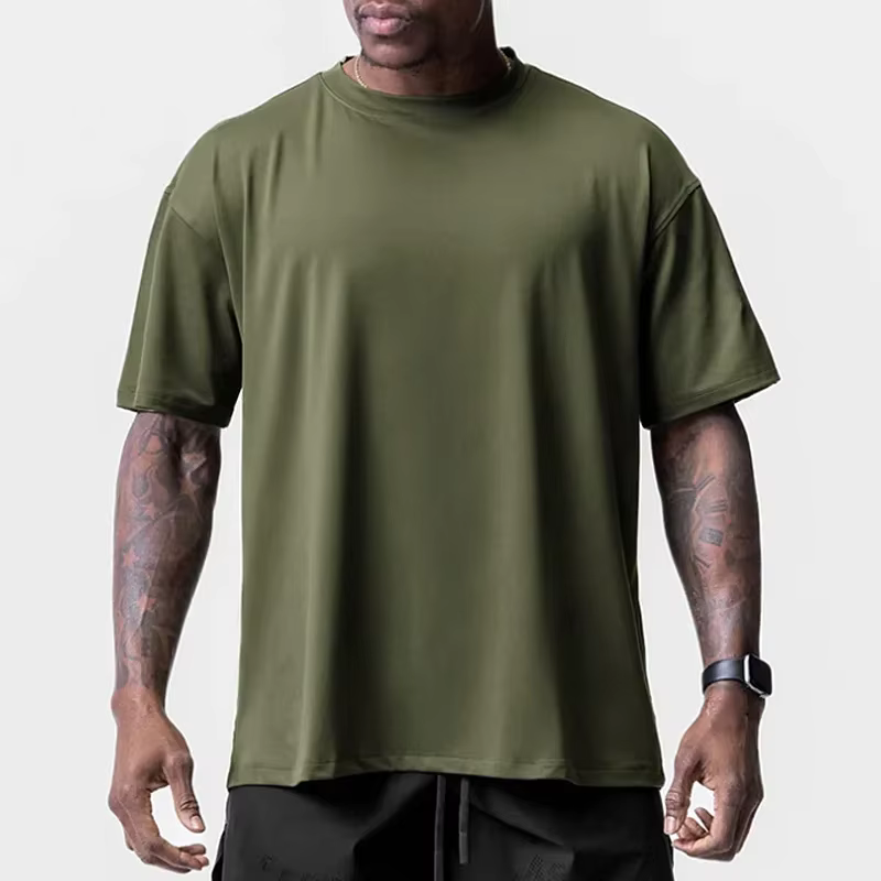 T-shirt de gymnastique surdimensionné à manches courtes pour hommes