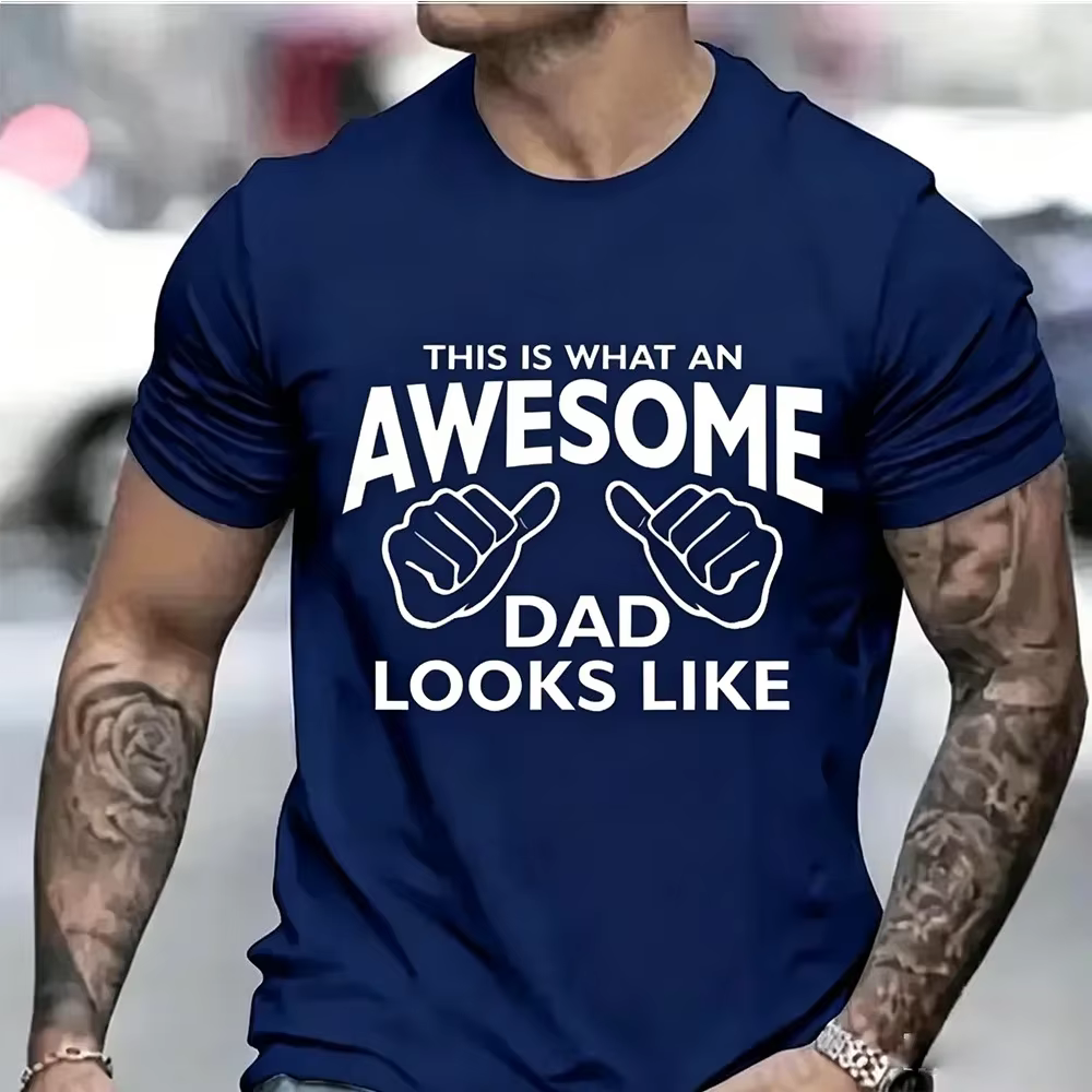 Vêtements pour hommes AWESOME DAD C'est comme ça que se dévêtit un papa T-shirt