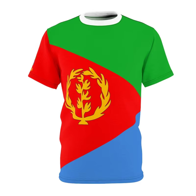 Afrique érythrée Football T-shirt pour hommes Sport course respirant à manches courtes t-shirts drapeau érythréen