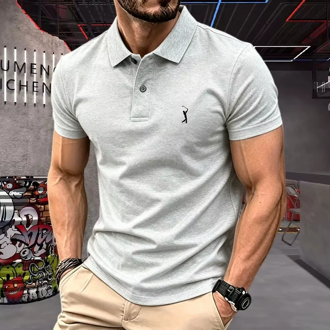 Polo homme été 2026 respirant à manches courtes – Chemise de golf et de bureau