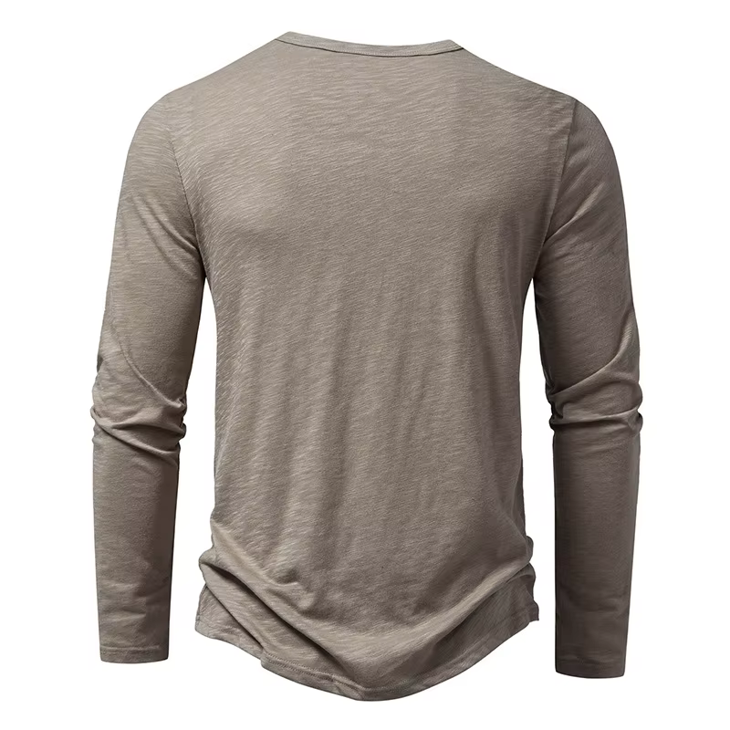 T-shirt Henley à manches longues pour homme