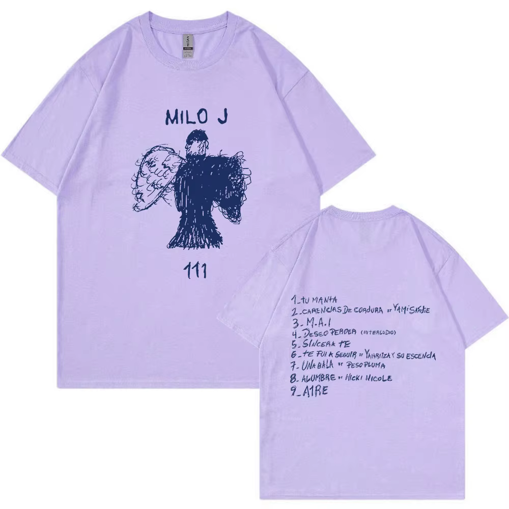 Rappeur Milo J Tour T-shirt 111 Album Merch T-Shirts hommes femmes mode Hip Hop manches courtes