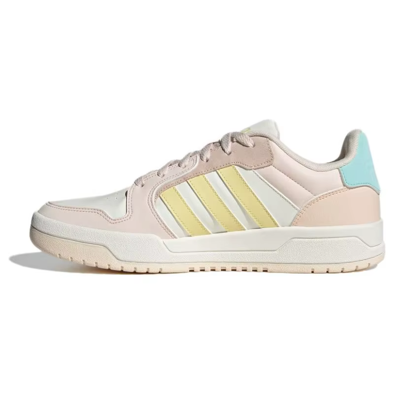 adidas ENTRAP Sneakers basses unisexes rose et blanc en cuir synthétique, style rétro, pour le basketball, le campus et le skate - ID6054