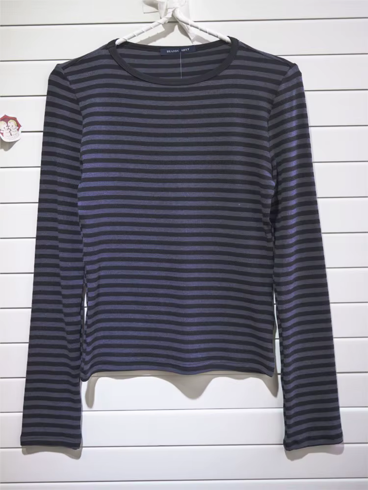 T-shirt rayé à manches longues pour femme
