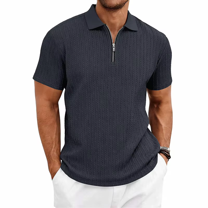 Polo à manches courtes avec col zippé