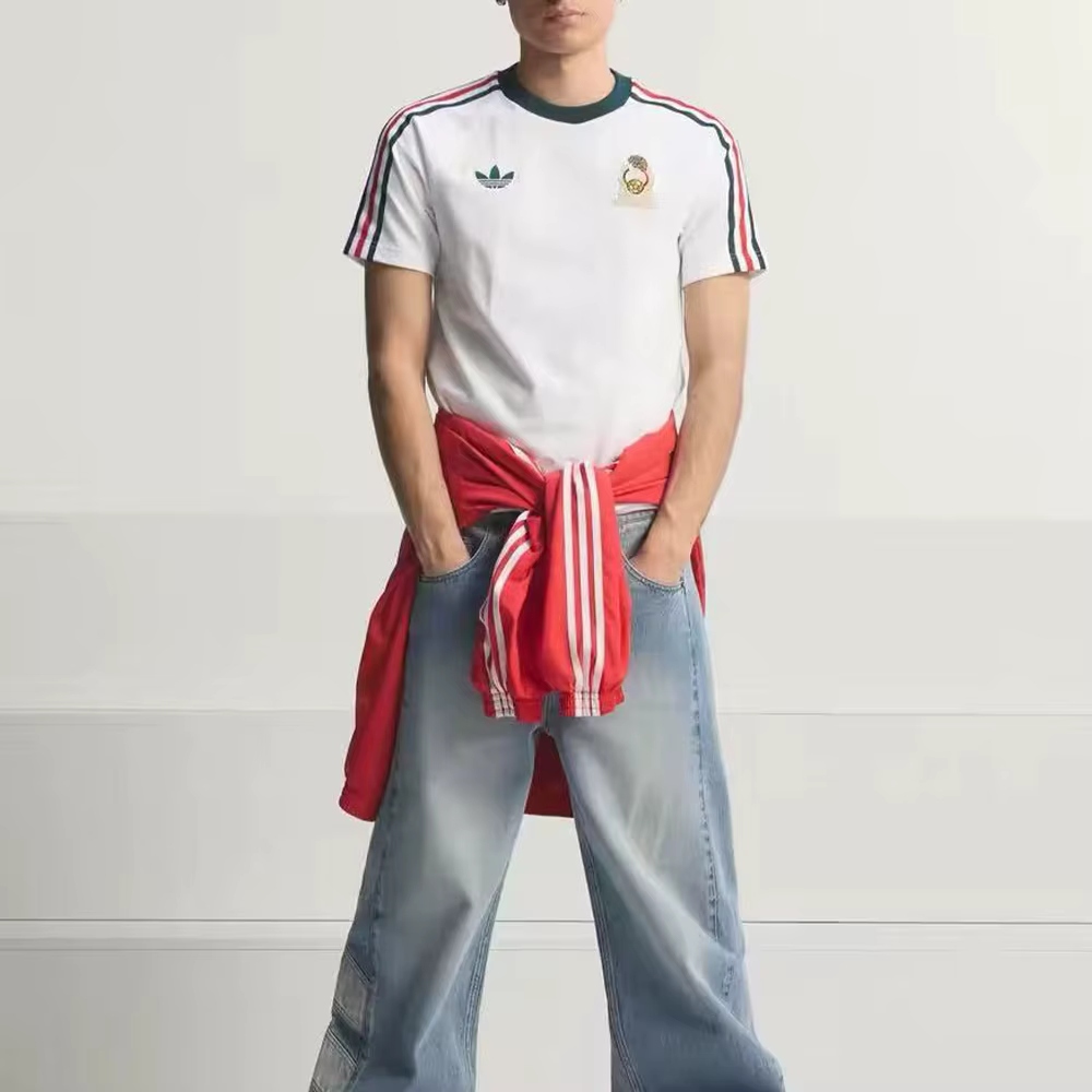 adidas Originals Mexico 3S OG Maillot de Football pour Homme, T-Shirt à Manches Courtes, Col Rond, Coupe Slim, Confortable et Tendance, JZ6483