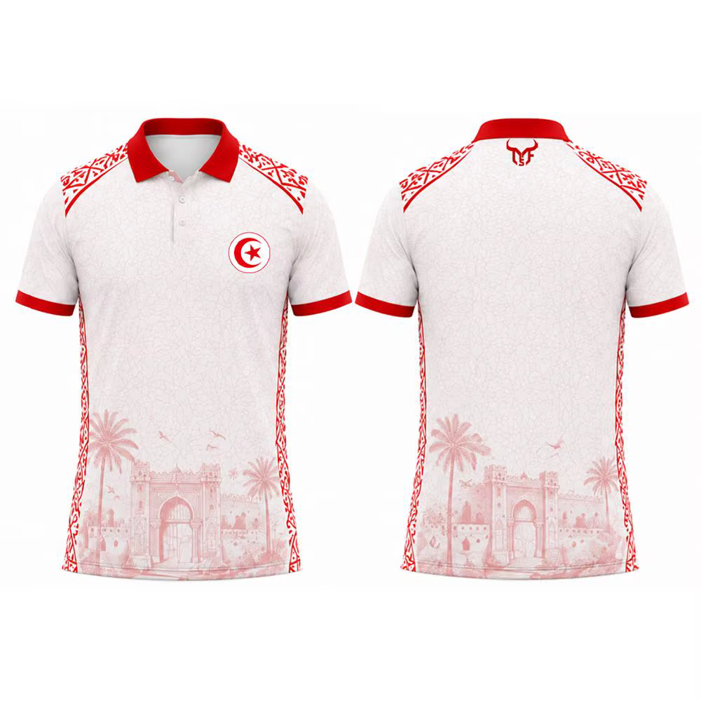 Nouveau Polo 2026 à Imprimé Drapeau de la Tunisie