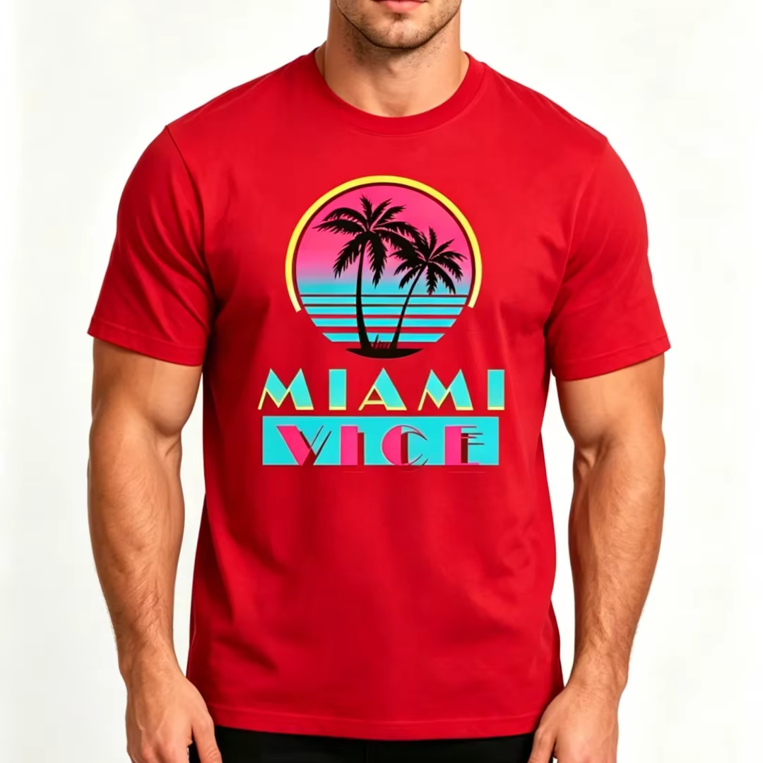 T-shirt tendance pour homme avec motif palmier