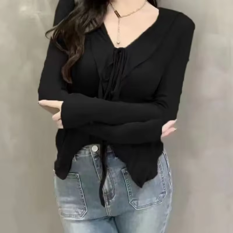 Chemisier femmes à manches longues tunique volants pansement tempérament hauts 2025 Blusas Mujer De Moda mode irrégulière été Blouses chemise