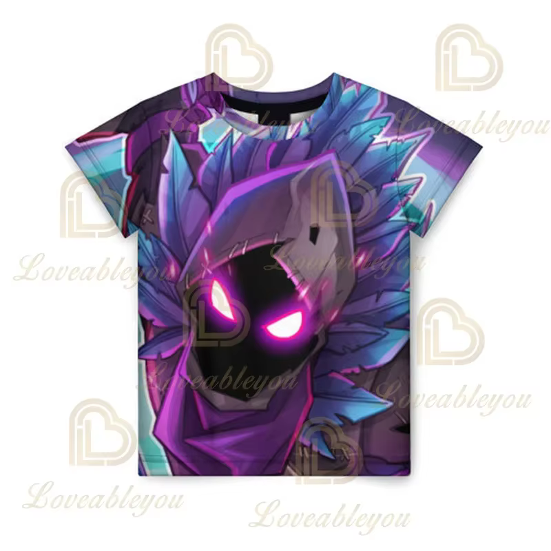 Fortnite 3d T-shirt enfants dessin animé à manches courtes