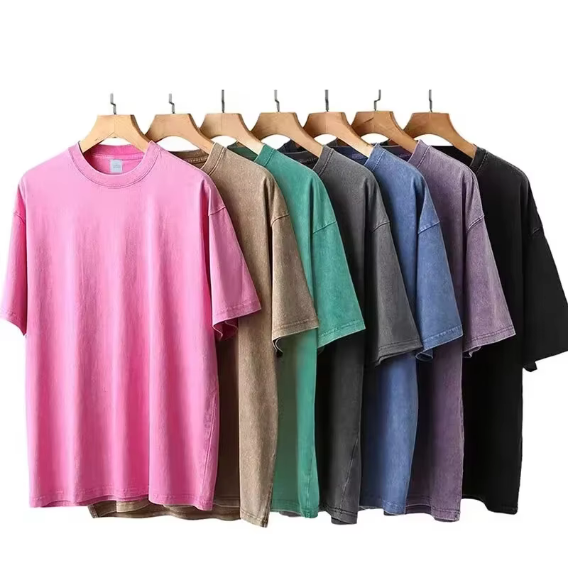 T-shirt délavé Vintage pour hommes et femmes