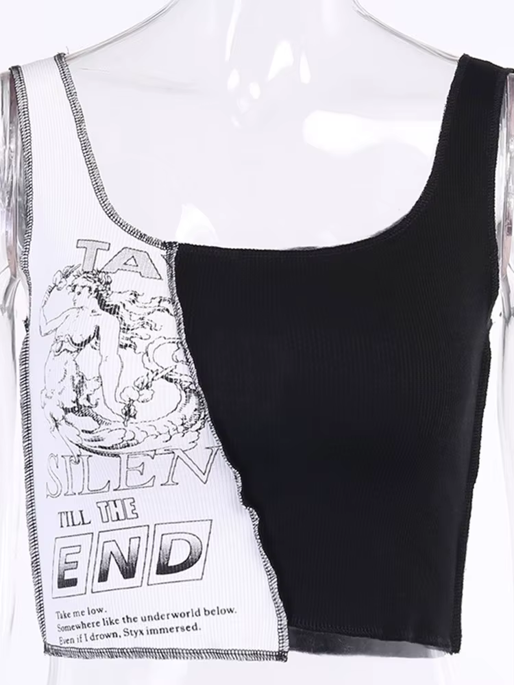 Débardeur en Patchwork Style Punk pour femmes