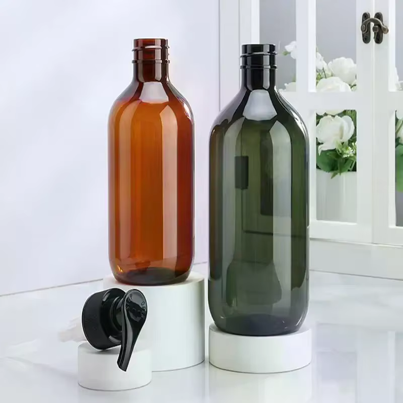 Bouteilles distributeur à bouchon rabattable 300ML 500ML en plastique rechargeables pour lotion, shampoing, savon – Essentiels de voyage et de salle de bain