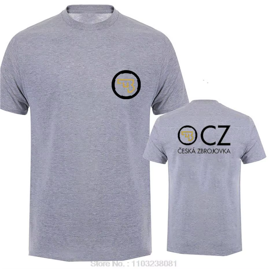 T-shirt Homme 2026 CZ Ceska Zbrojovka Czech Firearms – Haut d'été à Manches Courtes en Coton – Vêtements Masculins Ins Y2k