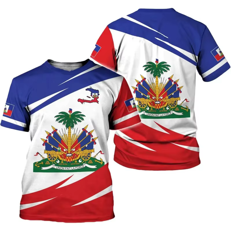 T-shirt pour homme avec motif de l'emblème national d'Haïti