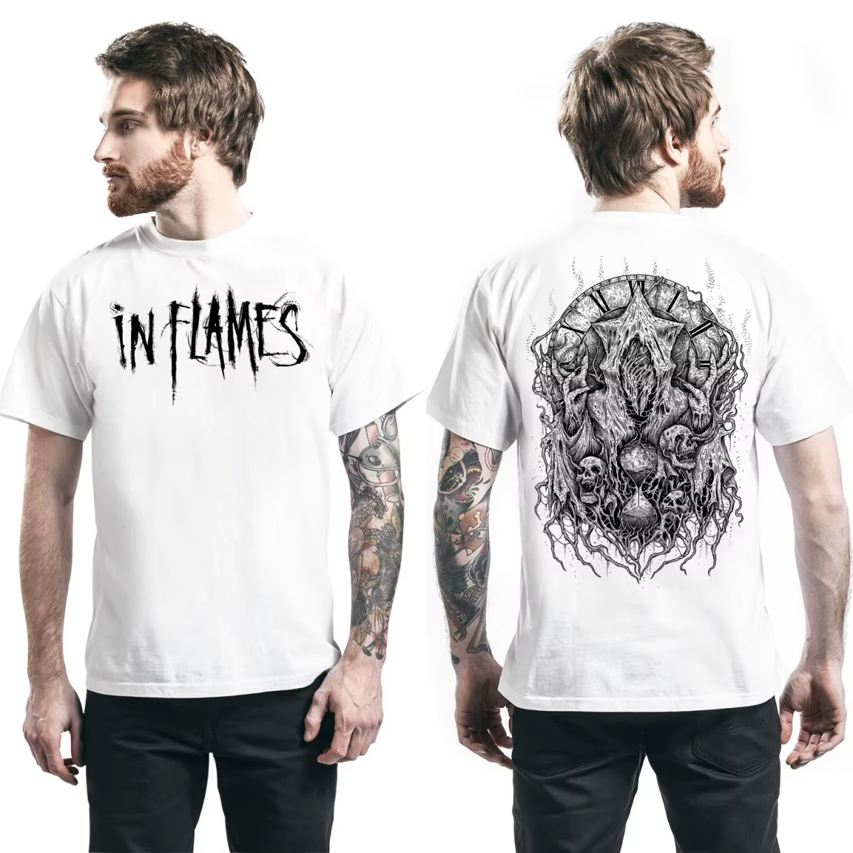 T-shirt en coton graphique Hot in Flames unisexe