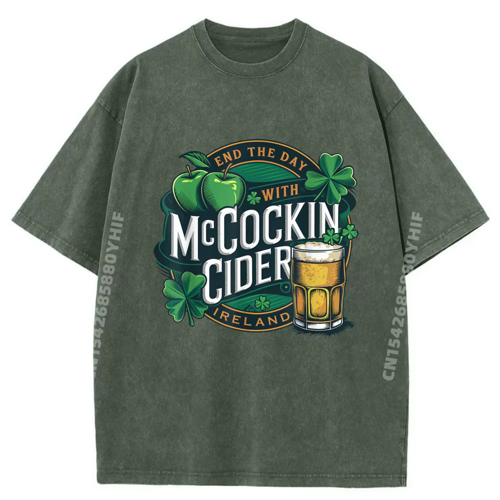 T-shirt imprimé Mccockin Cider Funny St Patricks Day Ireland Drinking pour homme