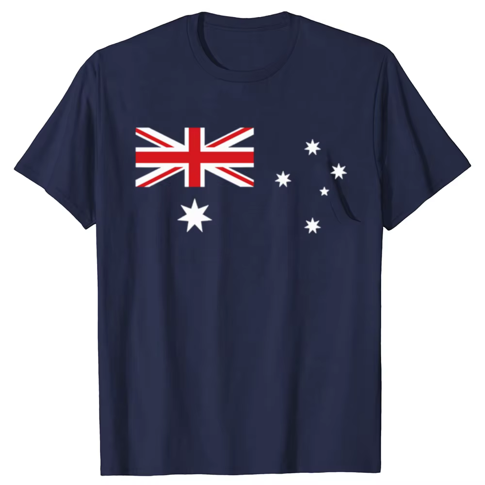 Drôle australie drapeau australien jour graphique T-shirts hommes mode décontracté surdimensionné t-shirt 100% coton