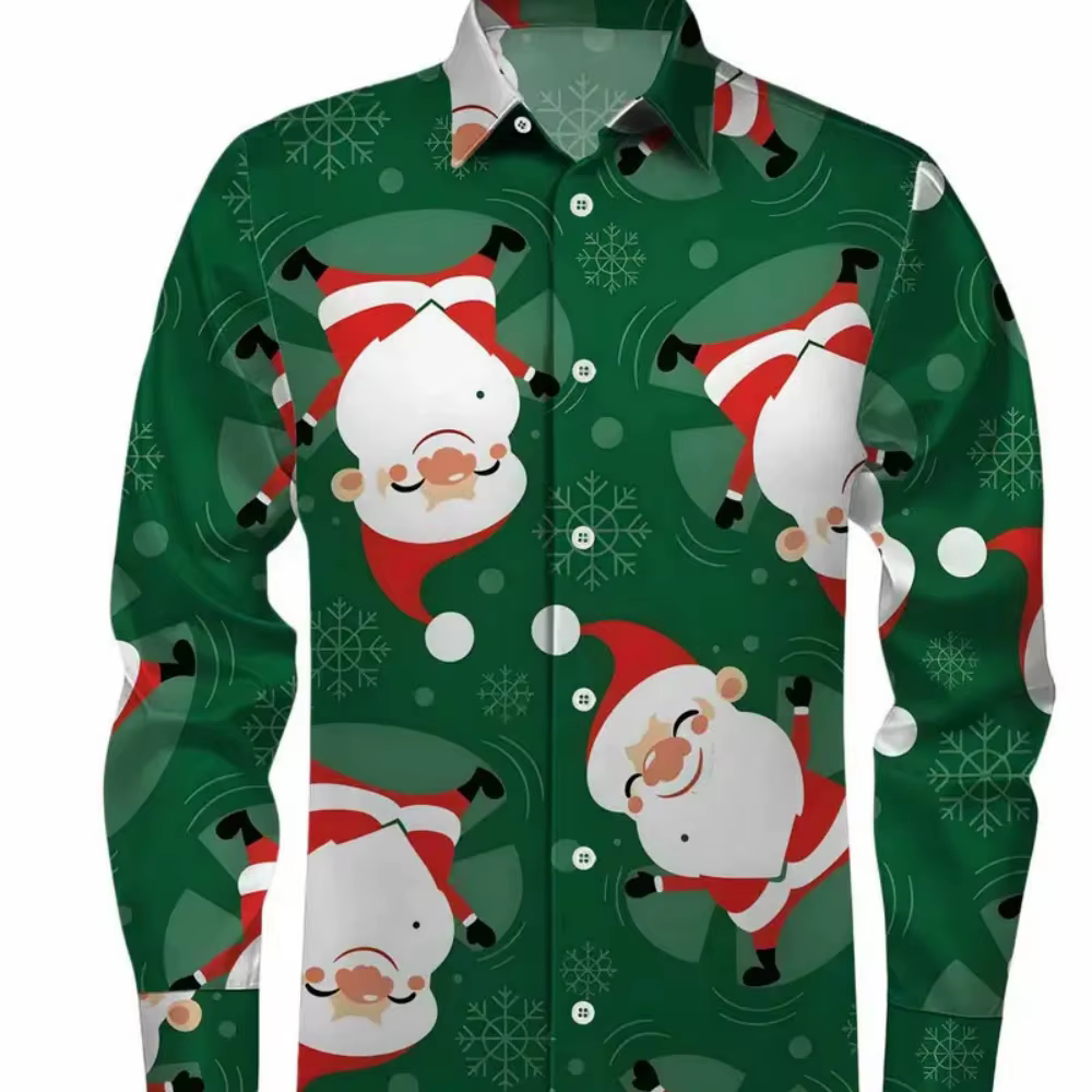 Chemise de noël à manches longues pour hommes