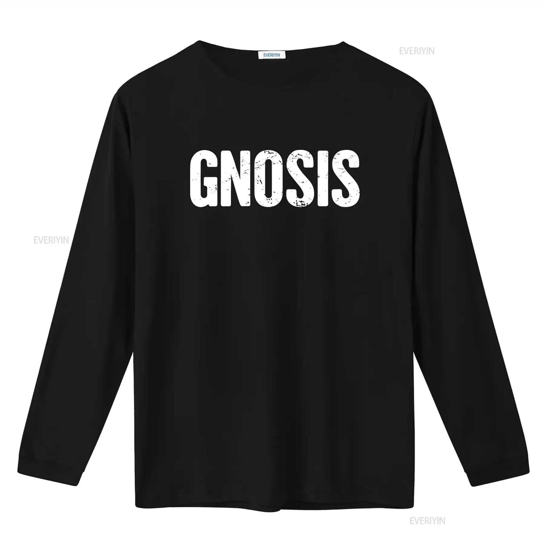 T-shirt Gnostique Effet Vieilli – Gnosticisme Gnosis – Haut Unisexe Respirant Lavé Style Vintage pour Usage Quotidien Polyvalent et Décontracté