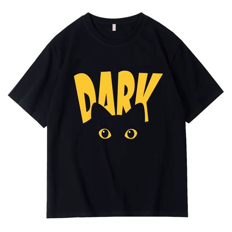 T-shirt pour homme, illustration amusante, coton pur, col rond, pull-over, t-shirt décontracté quotidien, t-shirt de sport, hauts unisexes surdimensionnés, manches courtes