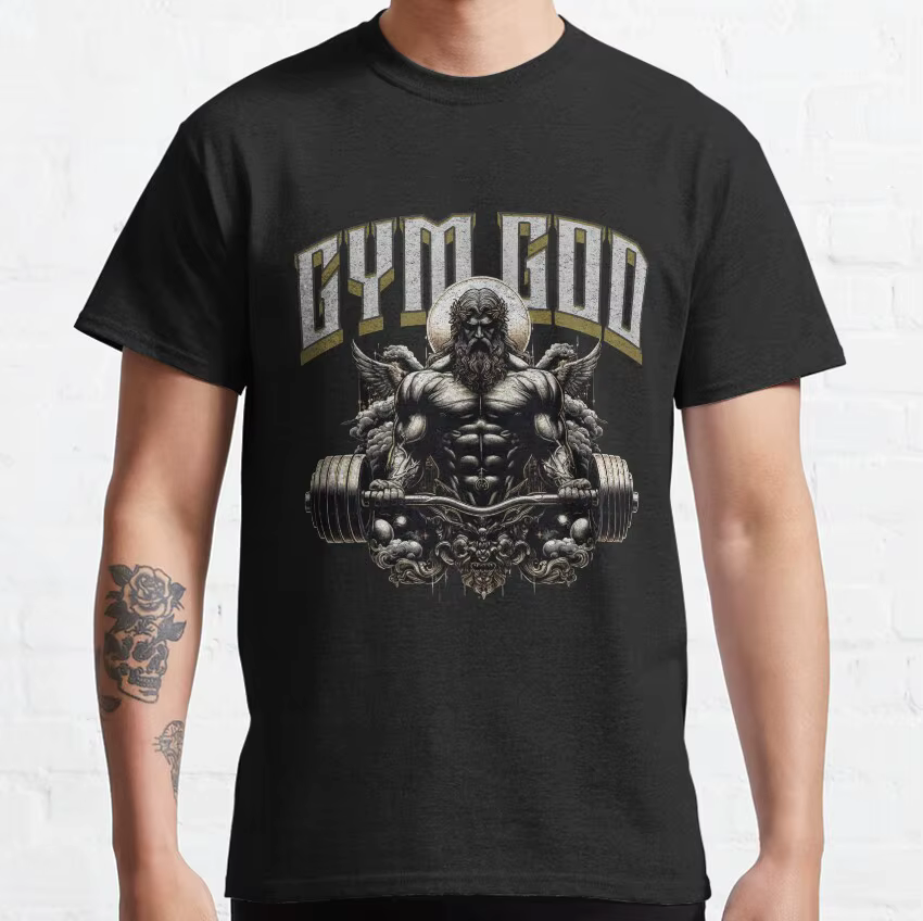 T-shirt de musculation en coton imprimé
