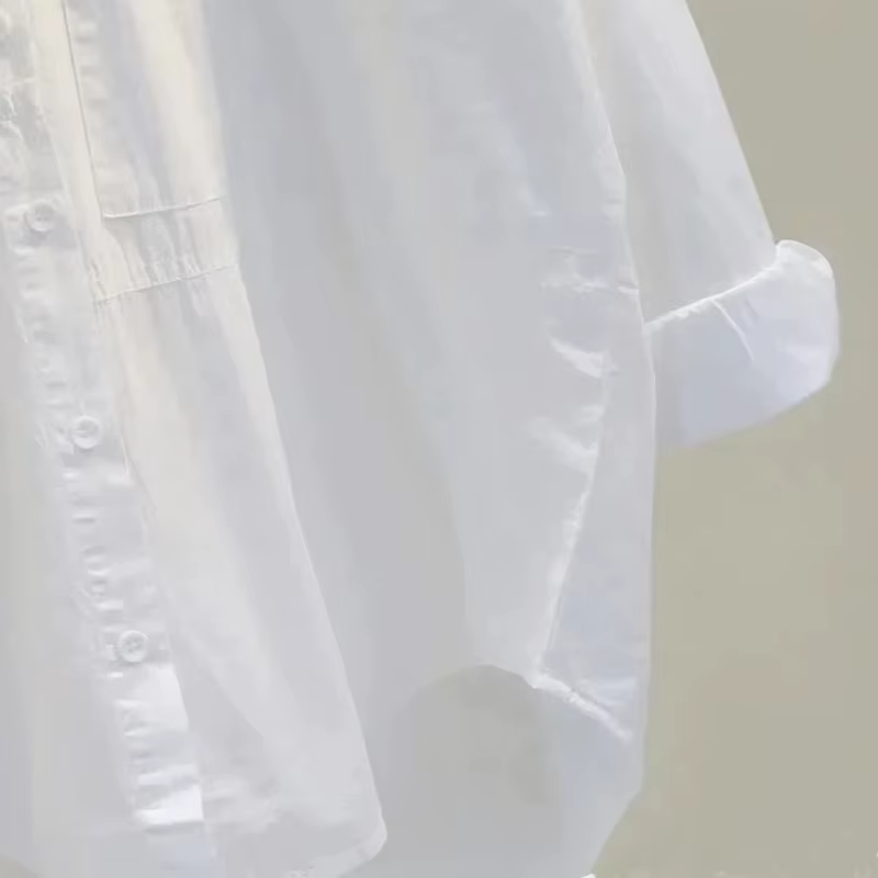 Chemisier blanc à manches longues pour femme