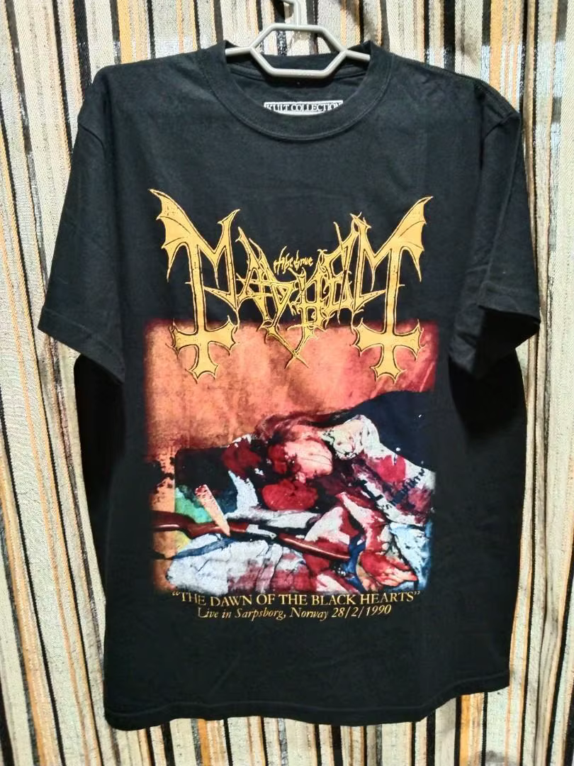 Mayhem Band T-Shirt l'aube des cœurs noirs Tour T-Shirt noir H9376