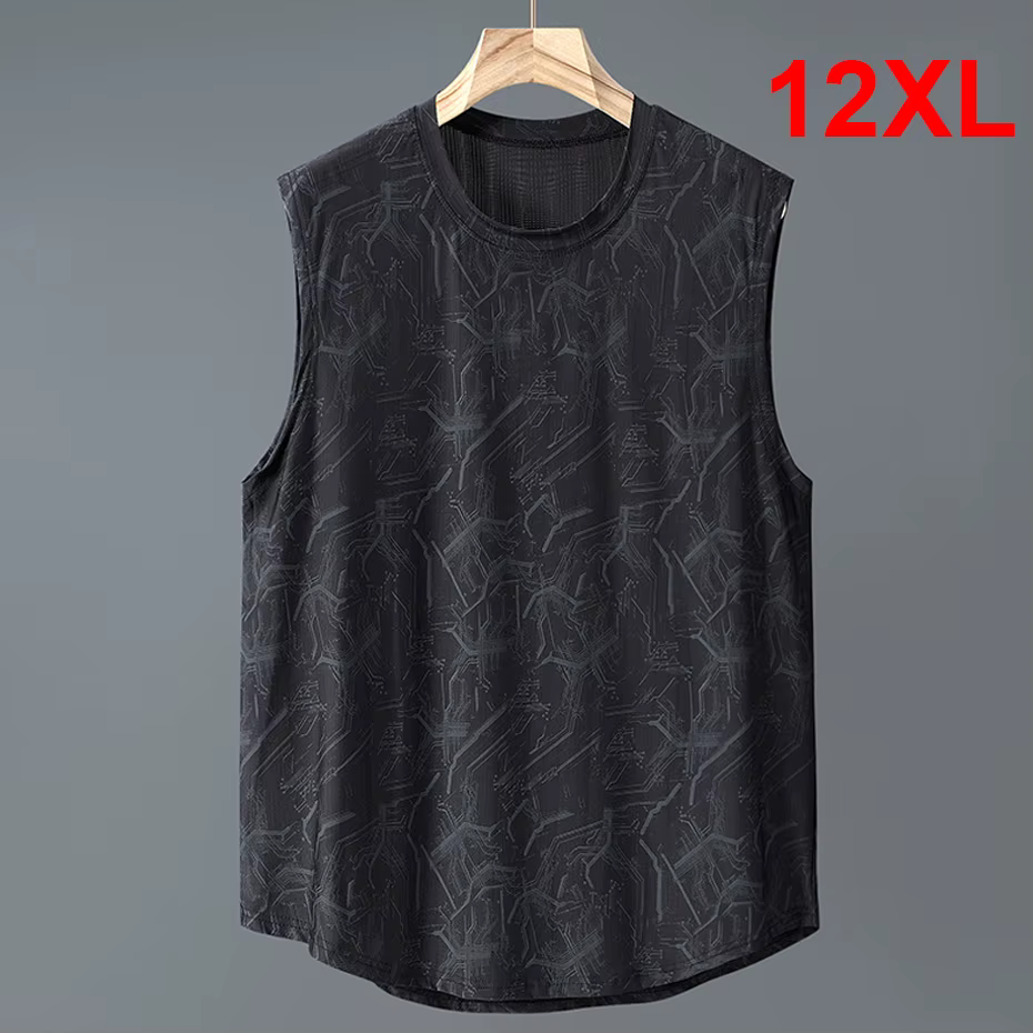 T-shirt en fibre de verre précieux pour hommes, haut respirant, cool, mode décontractée, été, grande taille, 12XL