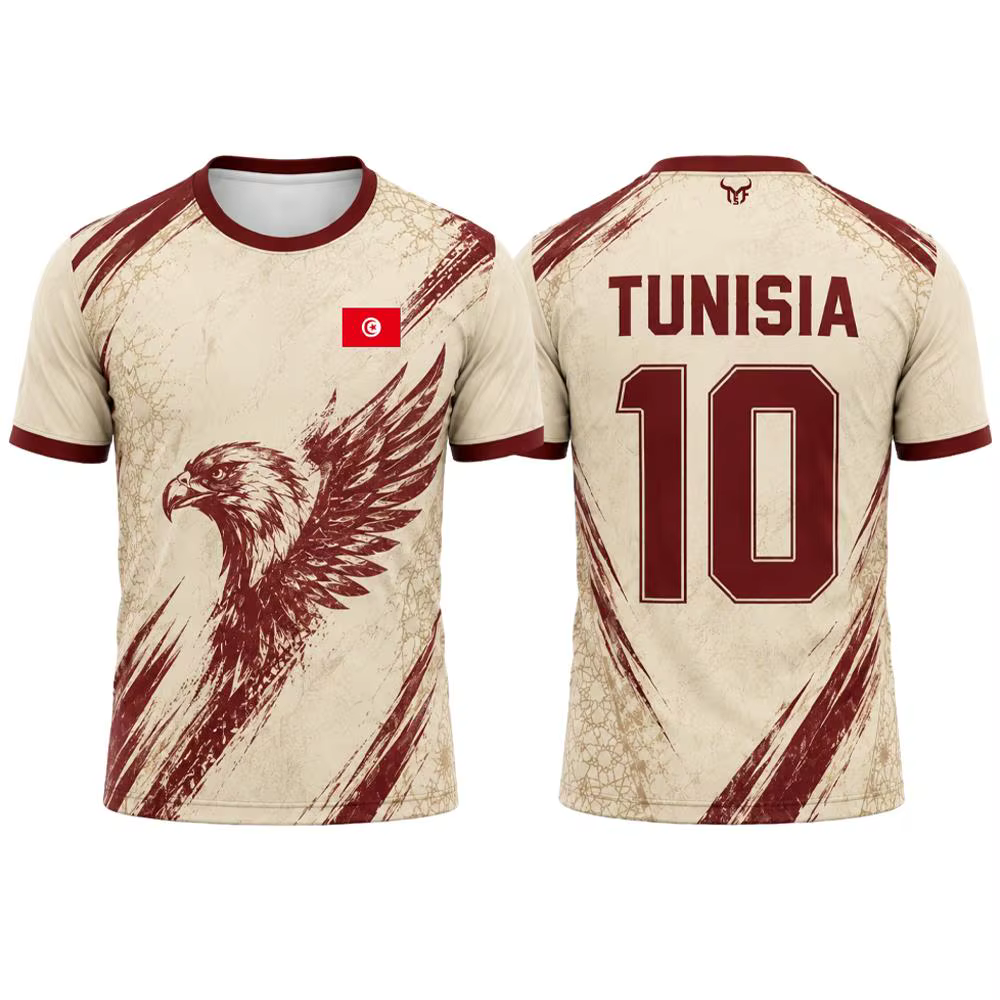 Maillot de sport à imprimé drapeau tunisien pour hommes