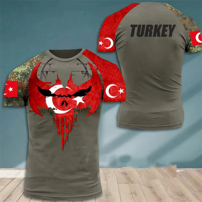 T-shirt à col rond imprimé 3D pour hommes et femmes