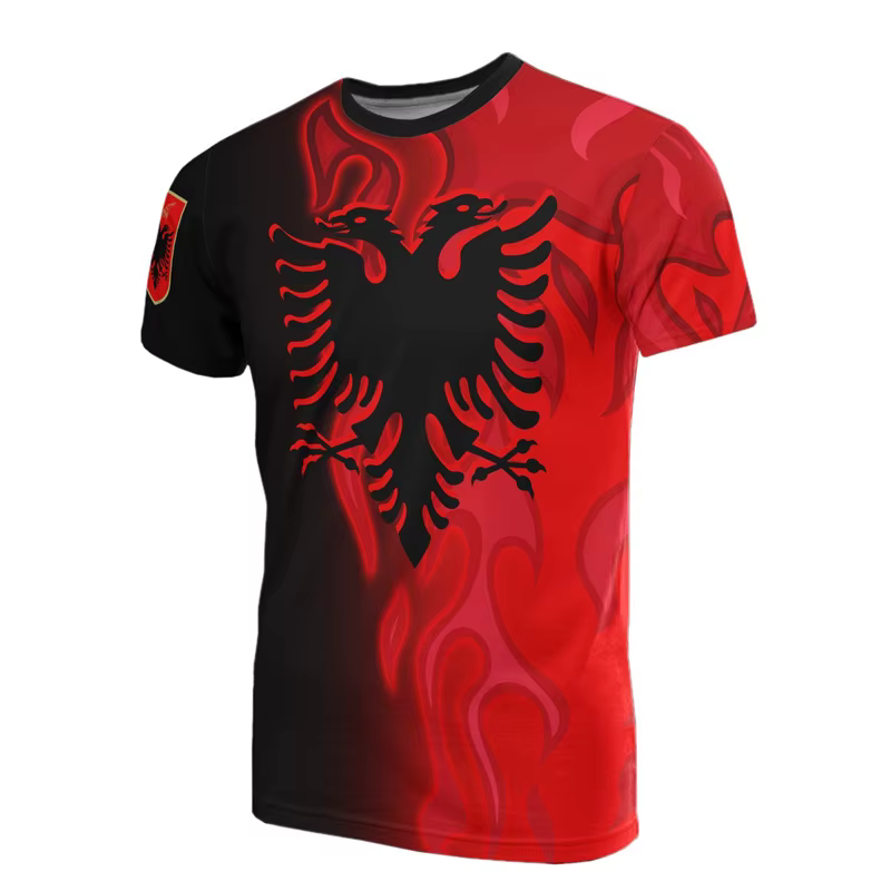 Albania feel-T-shirt graphique avec impression 3D de l'emblème national JA ian