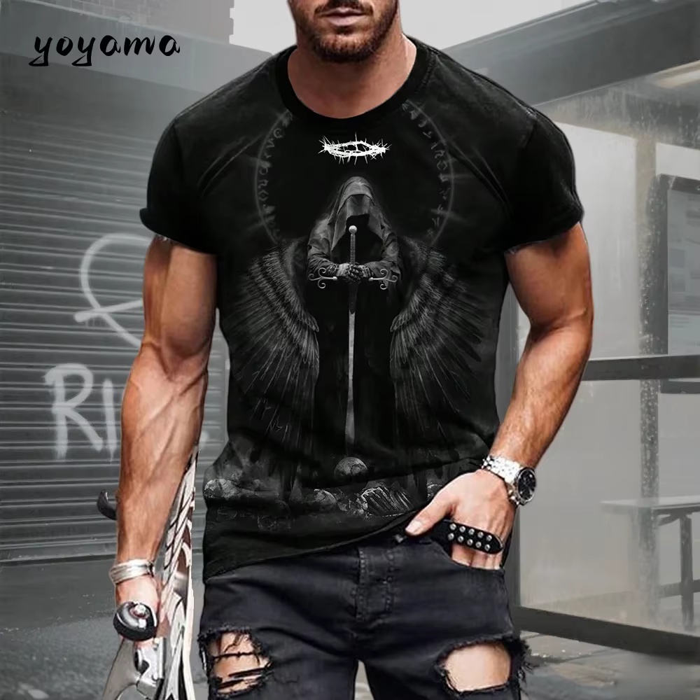 T-shirt pour homme avec imprimé squelette