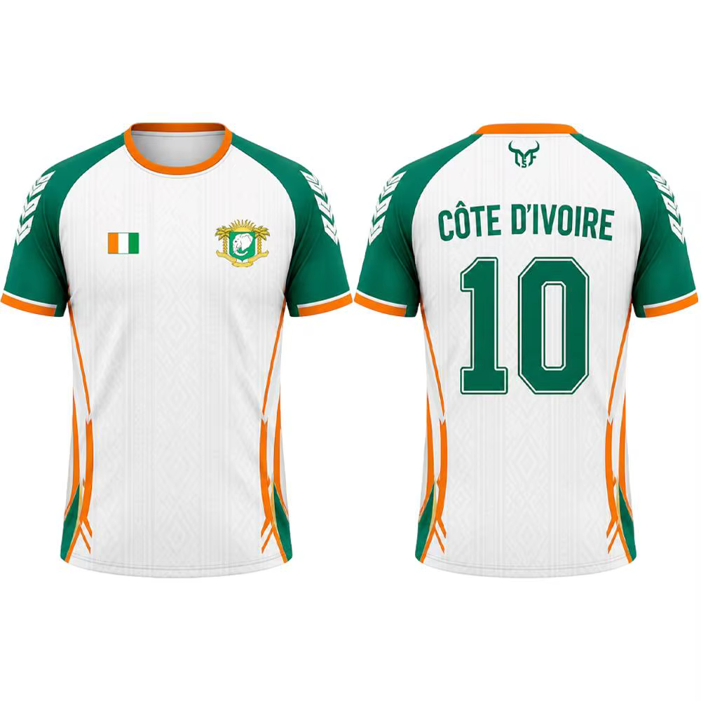 Nouveau t-shirt en jersey imprimé drapeau de la Côte d'Ivoire