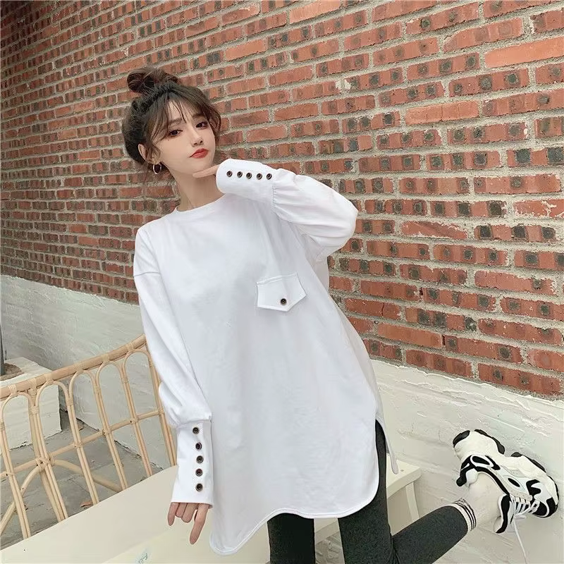 Coton blanc t-shirts 2025 vêtements plaine bleu femme hauts femmes