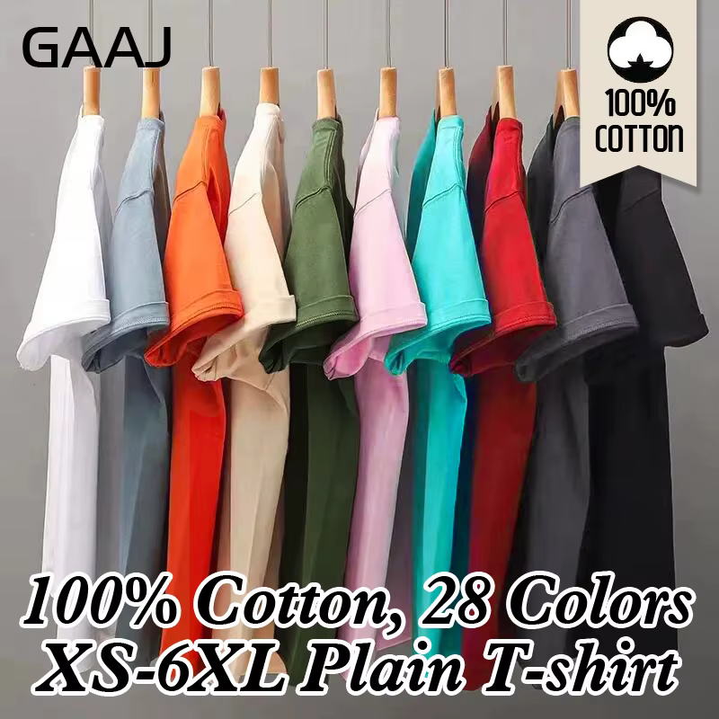 T-shirt uni à manches courtes pour hommes et femmes