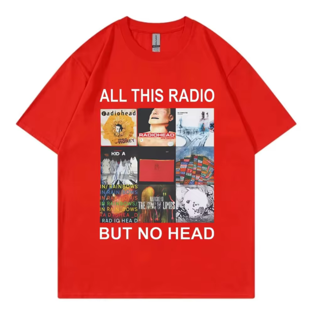 Tout ce Radio mais pas de tête T-Shirt groupe de Rock Radiohead Album de musique graphique